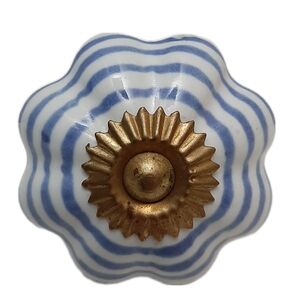 🍒4 for $20🍒 Hand Painted Retro Ceramic Cabinet Knob Flower Blue & White
